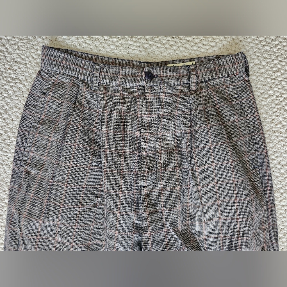 Eddie Bauer Women's Vintage Plaid Houndstooth Trousers 34" Inseam Tall 14